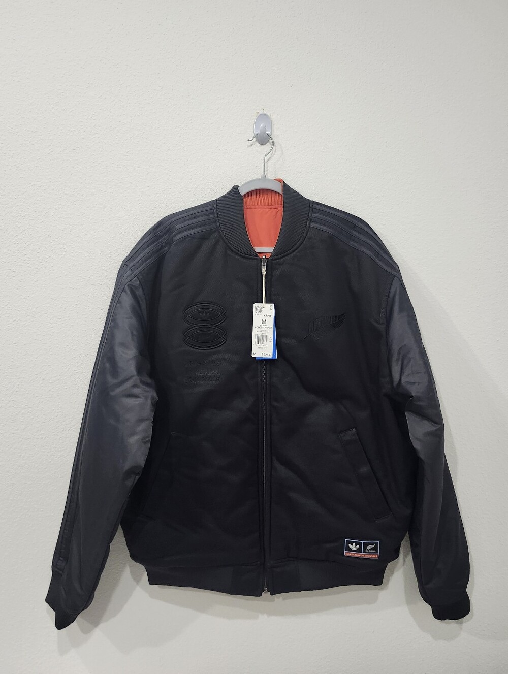 Adidas Originals & All Blacks Reversible Team Bomber Jacket Men's Size M KF7654